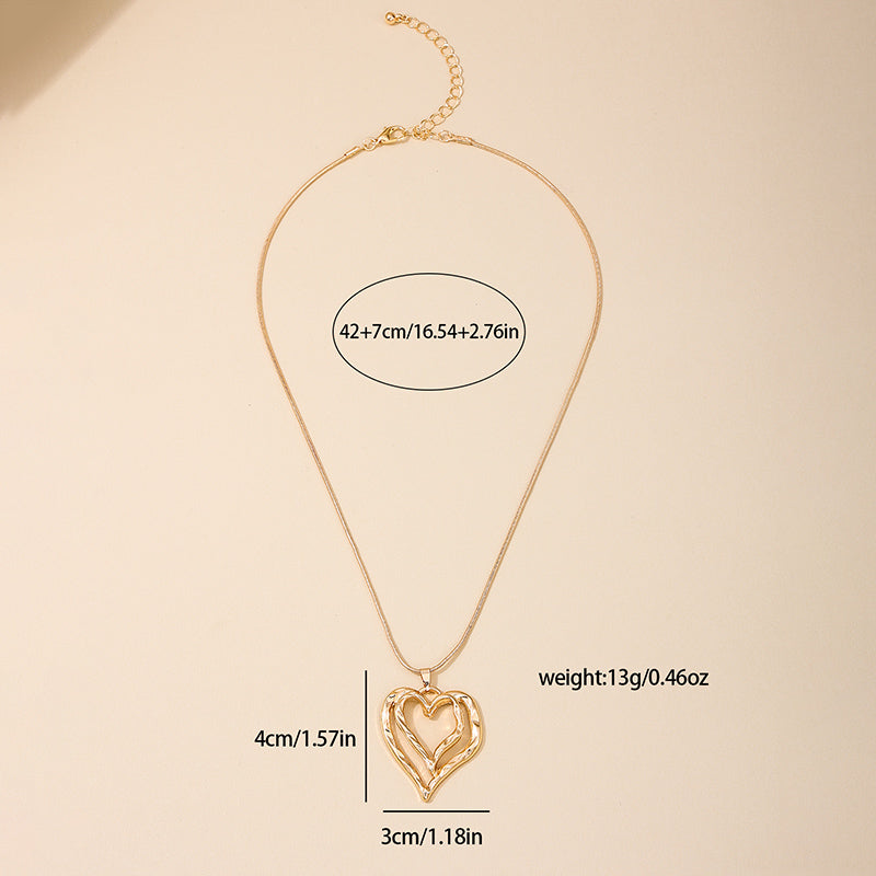 Nordic Style Simple Style Heart Shape Alloy Women's Pendant Necklace