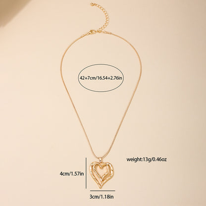 Nordic Style Simple Style Heart Shape Alloy Women's Pendant Necklace