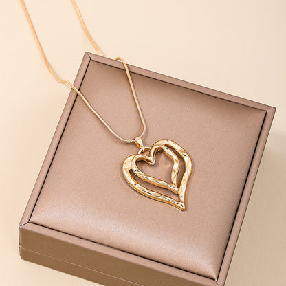 Nordic Style Simple Style Heart Shape Alloy Women's Pendant Necklace