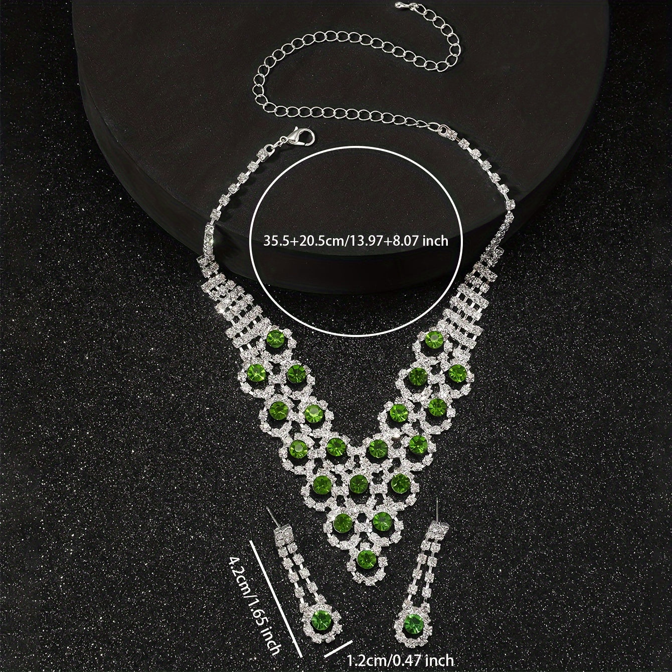 Rhinestone Copper Silver Plated Elegant Glam Gem Inlay Zircon Jewelry Set