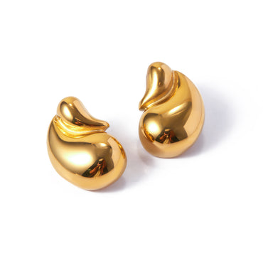 1 Pair IG Style Simple Style Water Droplets 316 Stainless Steel  18K Gold Plated Ear Studs