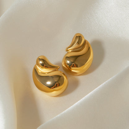 1 Pair IG Style Simple Style Water Droplets 316 Stainless Steel  18K Gold Plated Ear Studs