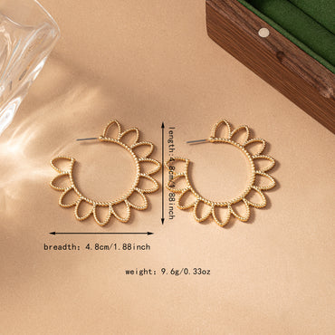 1 Pair Sweet Simple Style Flower Alloy 14K Gold Plated Ear Studs