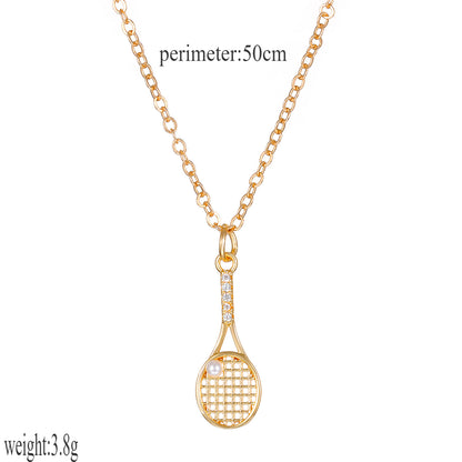 Casual Simple Style Tennis Racket Alloy Women's Pendant Necklace