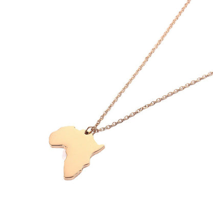 Stainless Steel 18K Gold Plated Casual Simple Style Map Pendant Necklace