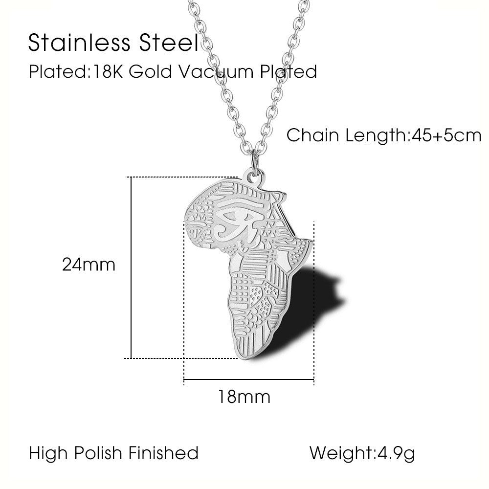 Stainless Steel 18K Gold Plated Casual Simple Style Map Pendant Necklace