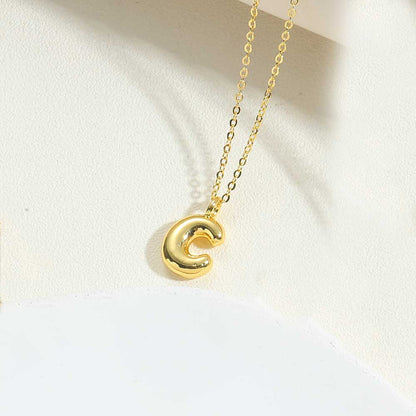 Copper 14K Gold Plated Simple Style Letter Pendant Necklace