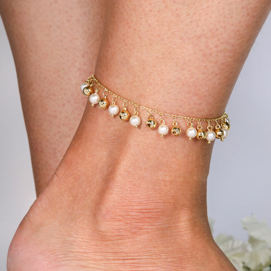 Glam Vacation Pastoral Solid Color Copper Plating 18K Gold Plated Women's Anklet