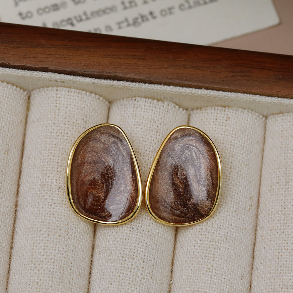 1 Pair Elegant Sweet Streetwear Color Block Plating Copper 18K Gold Plated Ear Studs