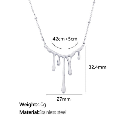 Titanium Steel 18K Gold Plated Simple Style Irregular Water Droplets Necklace