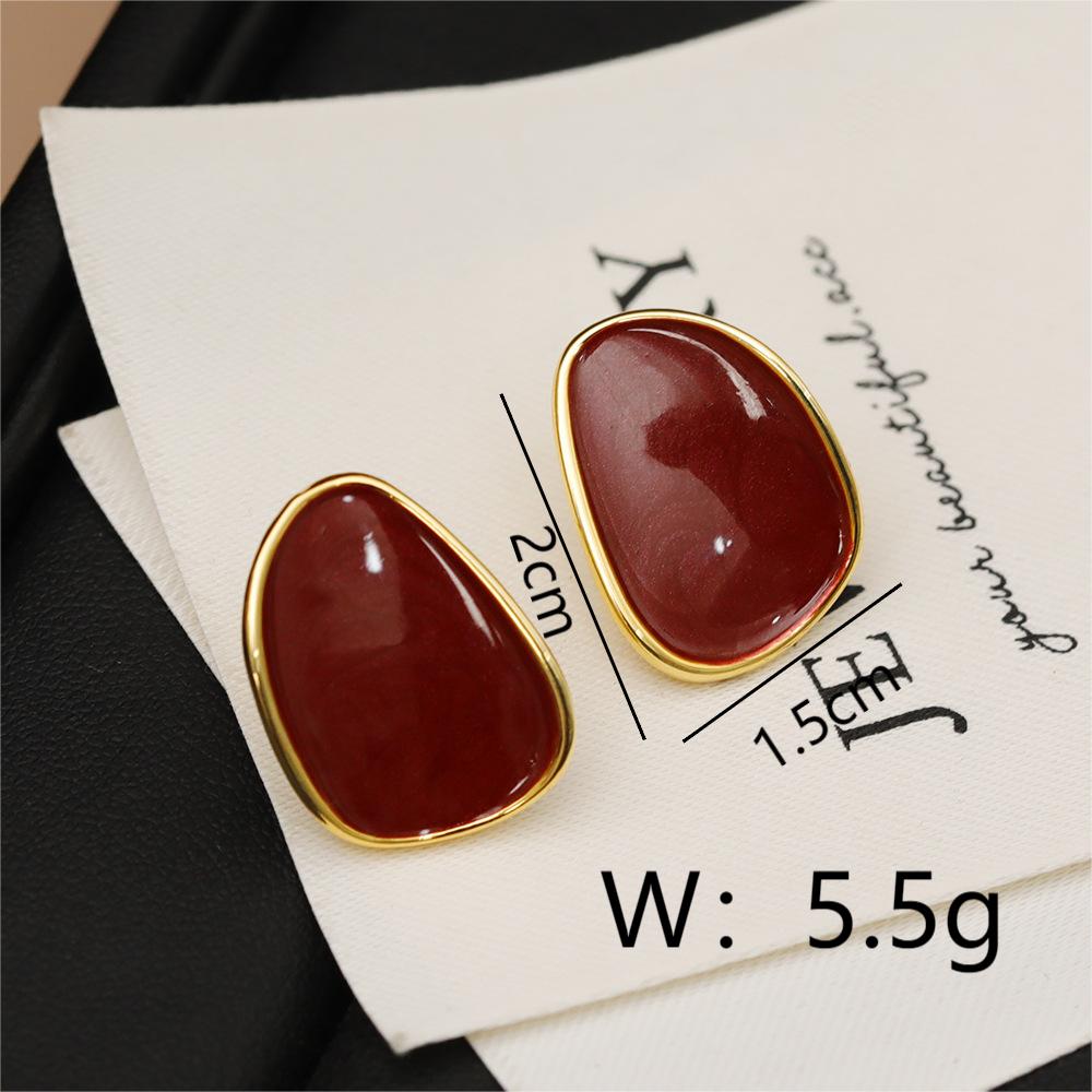 1 Pair Elegant Sweet Streetwear Color Block Plating Copper 18K Gold Plated Ear Studs