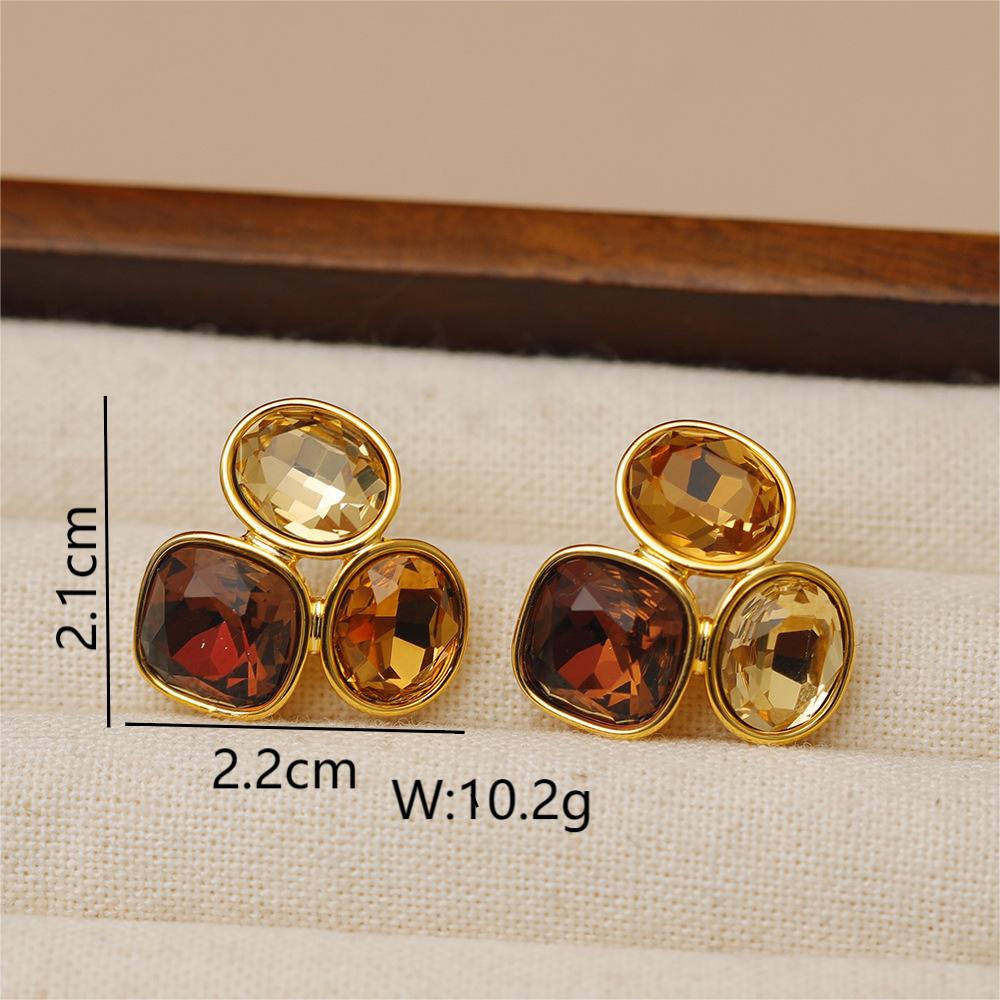 1 Pair Vintage Style Irregular Copper 18K Gold Plated Ear Studs