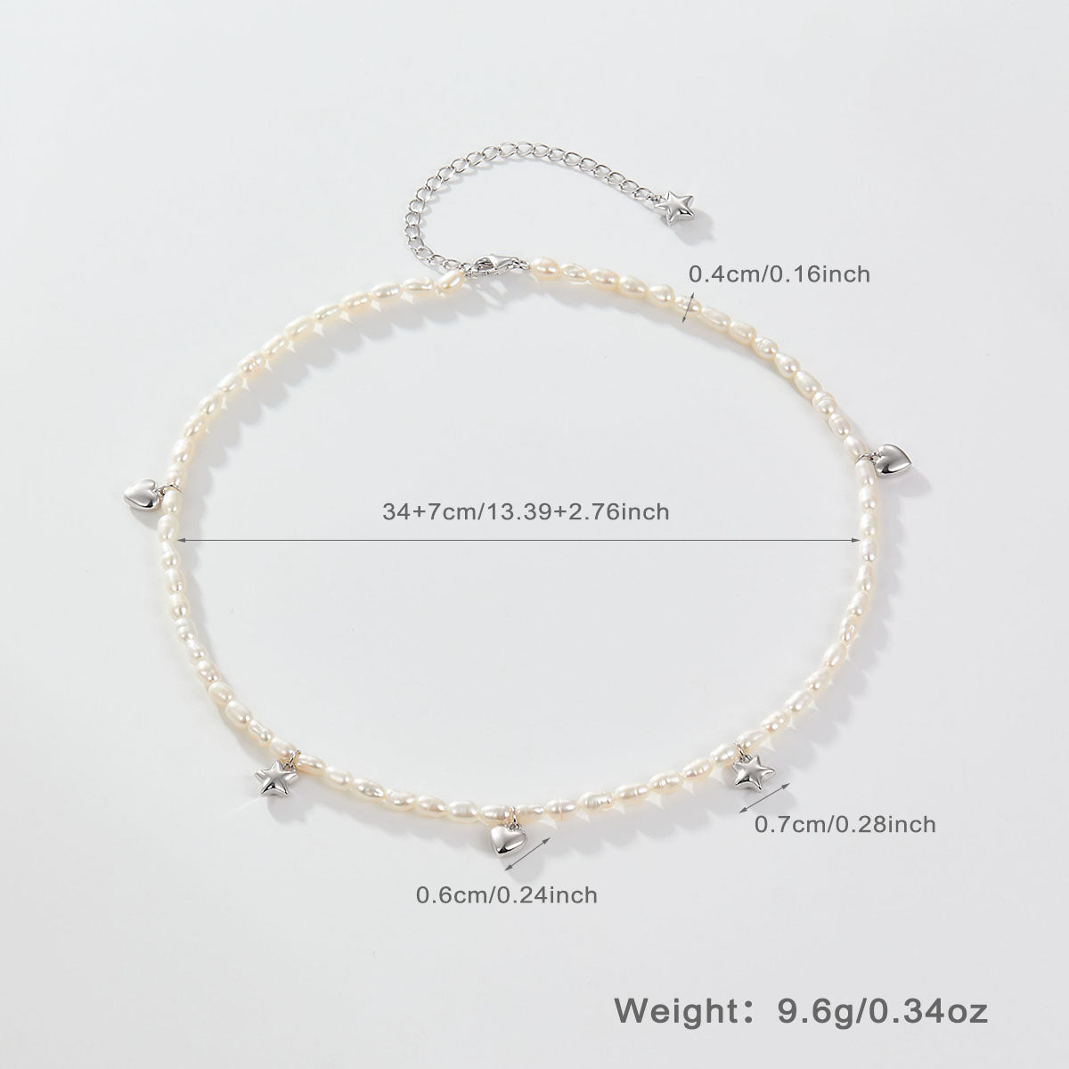 Elegant Letter Beaded Baroque Pearls Sterling Silver White Gold Plated Artificial Diamond Pearl Beads Choker In Bulk