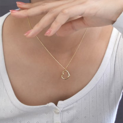 Copper White Gold Plated Gold Plated Simple Style Streetwear Heart Shape Pendant Necklace