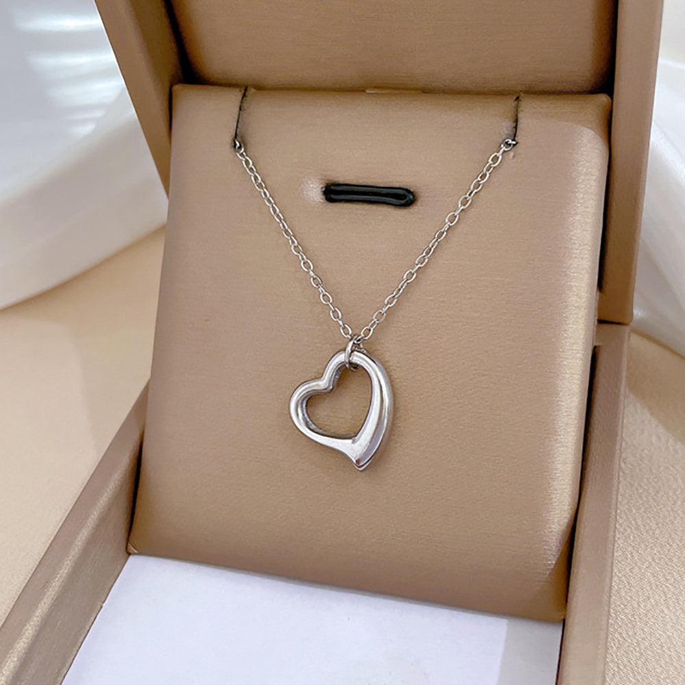 Copper White Gold Plated Gold Plated Simple Style Streetwear Heart Shape Pendant Necklace