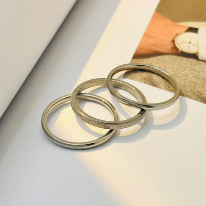 Fashion Geometric Titanium Steel Rings 1 Set