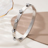 Stainless Steel Vintage Style Star Heart Shape Bangle