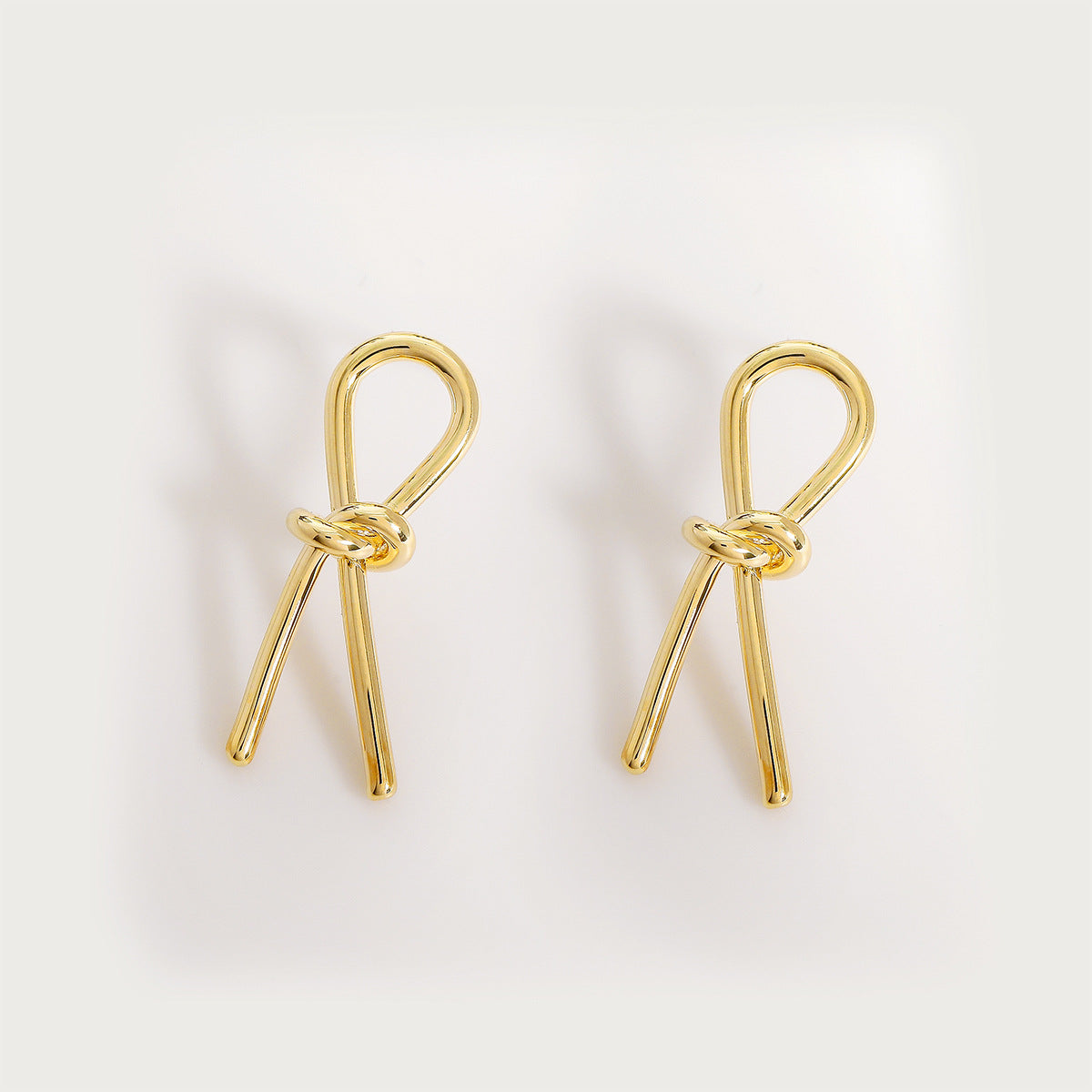 1 Pair Casual Simple Style Bow Knot Copper 18K Gold Plated Ear Studs