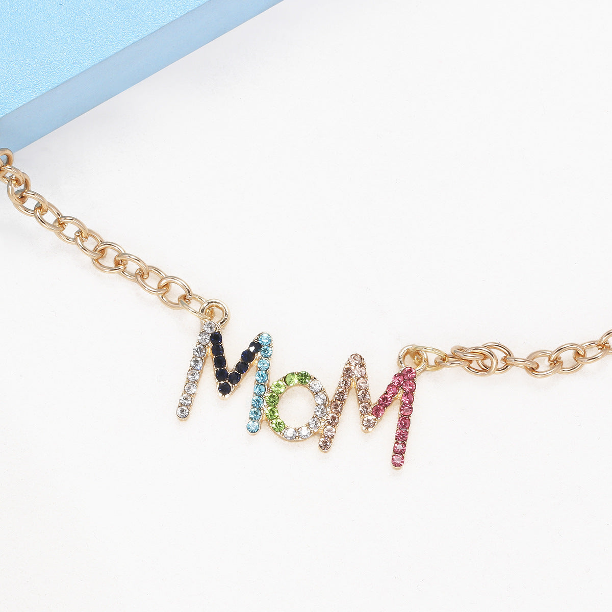 MAMA Letter Alloy Plating Inlay Rhinestones Mother'S Day Women's Necklace