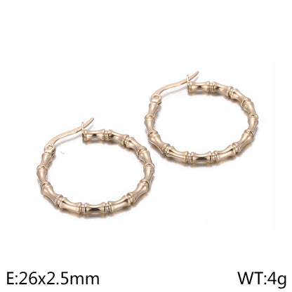 1 Pair Casual Simple Style Geometric Stainless Steel Hoop Earrings