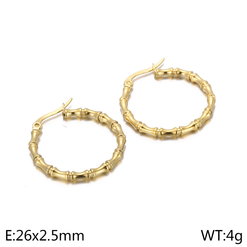 1 Pair Casual Simple Style Geometric Stainless Steel Hoop Earrings