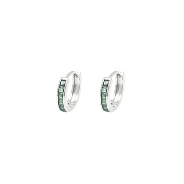 1 Pair Elegant Simple Style Circle Copper Zircon Silver Plated Hoop Earrings