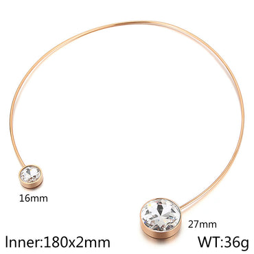 Stainless Steel Elegant Simple Style Geometric Zircon Choker