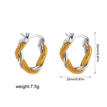 1 Pair Classic Style Color Block Plating Copper 18K Gold Plated Earrings
