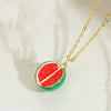 Copper 14K Gold Plated Vintage Style Simple Style Commute Fruit Enamel Pendant Necklace