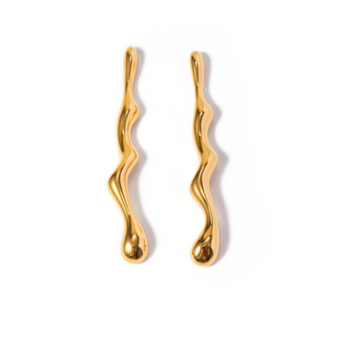 1 Pair IG Style Irregular Solid Color Stainless Steel 18K Gold Plated Ear Studs