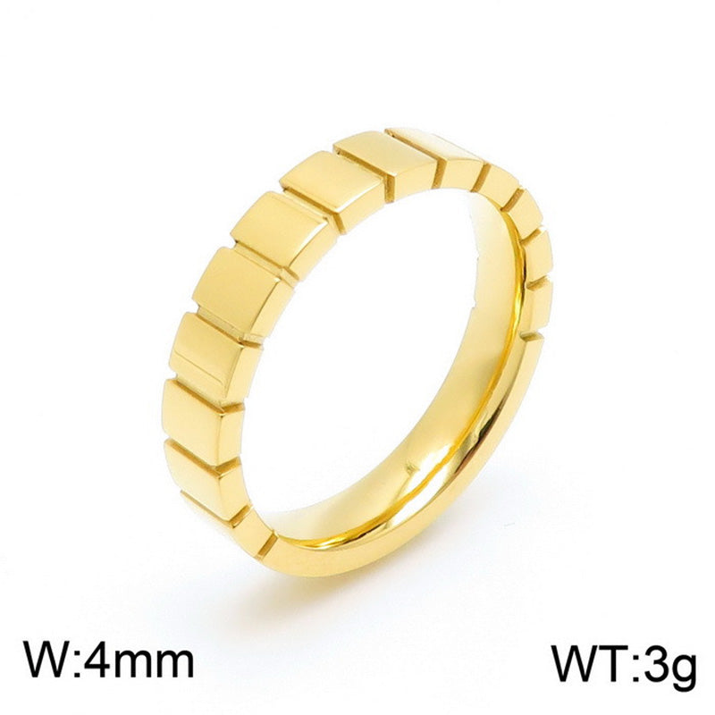 Stainless Steel Simple Style Solid Color Inlay Zircon Rings