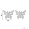 1 Pair Cute Sweet Butterfly Inlay Sterling Silver Zircon Ear Studs