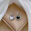 1 Pair Simple Style Round Heart Shape Flower Plating Inlay Titanium Steel Shell Zircon Ear Studs