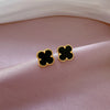 1 Pair Simple Style Round Heart Shape Flower Plating Inlay Titanium Steel Shell Zircon Ear Studs