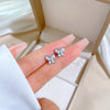 1 Pair Simple Style Round Heart Shape Flower Plating Inlay Titanium Steel Shell Zircon Ear Studs