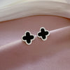 1 Pair Simple Style Round Heart Shape Flower Plating Inlay Titanium Steel Shell Zircon Ear Studs