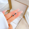 1 Pair Simple Style Round Heart Shape Flower Plating Inlay Titanium Steel Shell Zircon Ear Studs