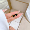 1 Pair Simple Style Round Heart Shape Flower Plating Inlay Titanium Steel Shell Zircon Ear Studs