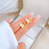 1 Pair Simple Style Round Heart Shape Flower Plating Inlay Titanium Steel Shell Zircon Ear Studs