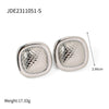 1 Pair IG Style Square Fish Scales Stainless Steel 18K Gold Plated Ear Studs