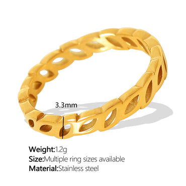 Titanium Steel 18K Gold Plated Vintage Style Simple Style Solid Color Hollow Out Rings