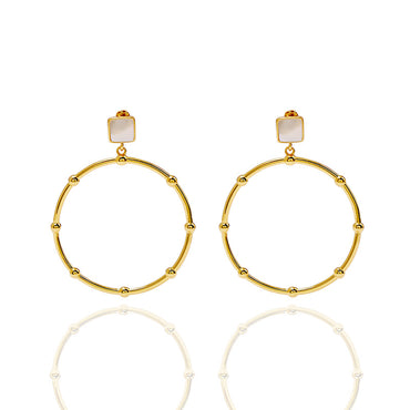 1 Pair Simple Style Classic Style Circle Plating Copper 18K Gold Plated Drop Earrings