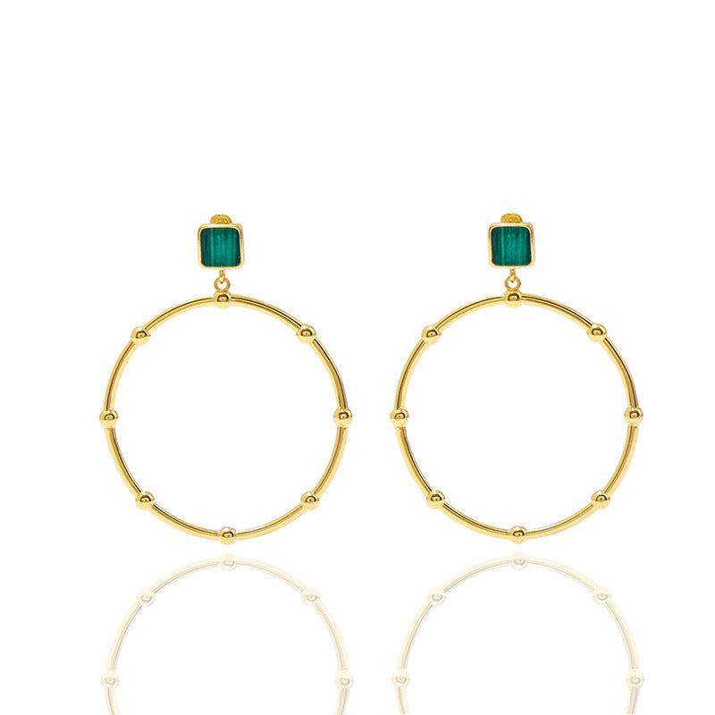 1 Pair Simple Style Classic Style Circle Plating Copper 18K Gold Plated Drop Earrings