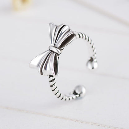 Wholesale Cute Retro Bow Knot Copper Open Rings