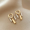 1 Pair Simple Style Heart Shape Plating Copper Drop Earrings