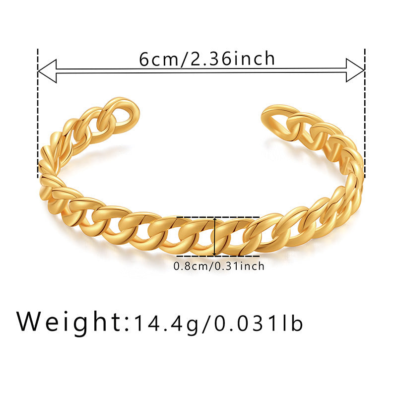 Copper 18K Gold Plated IG Style Geometric Bangle