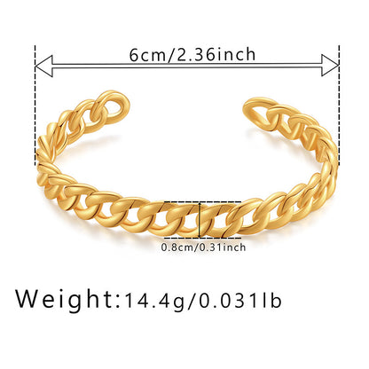 Copper 18K Gold Plated IG Style Geometric Bangle