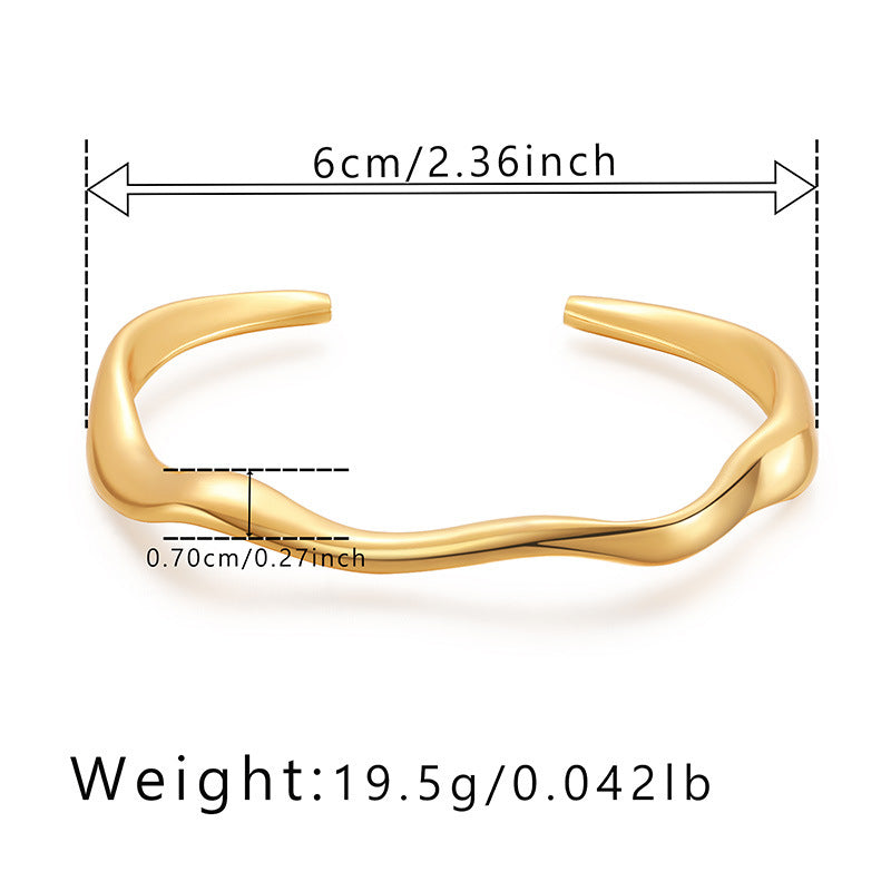 Copper 18K Gold Plated IG Style Geometric Bangle