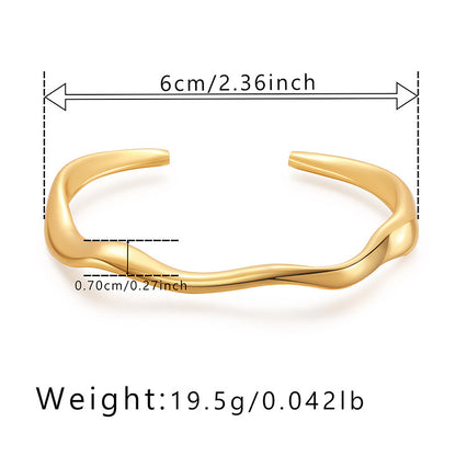 Copper 18K Gold Plated IG Style Geometric Bangle