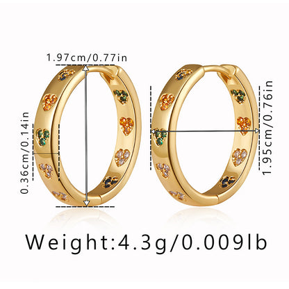 1 Pair IG Style Geometric Plating Inlay Copper Zircon Earrings